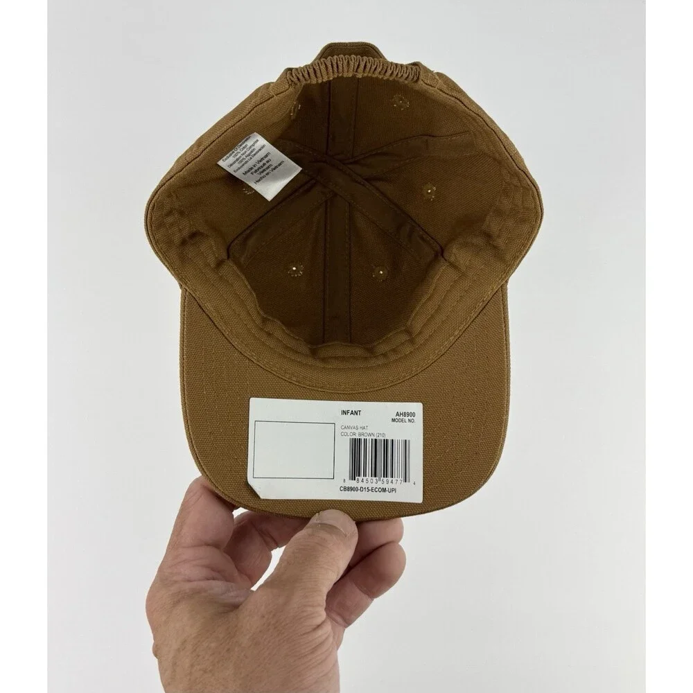 NEW Carhartt Infant Brown Canvas Cotton Logo Stretch Baseball Cap Hat AH8900